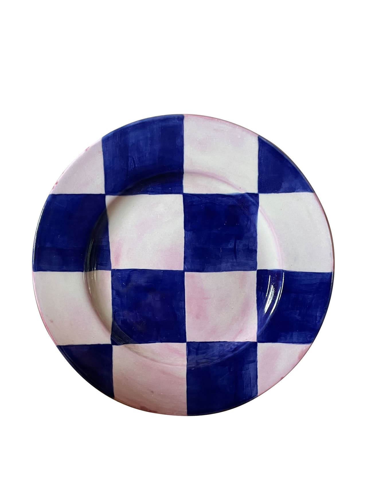 Big checkmate plate, lilac and blue