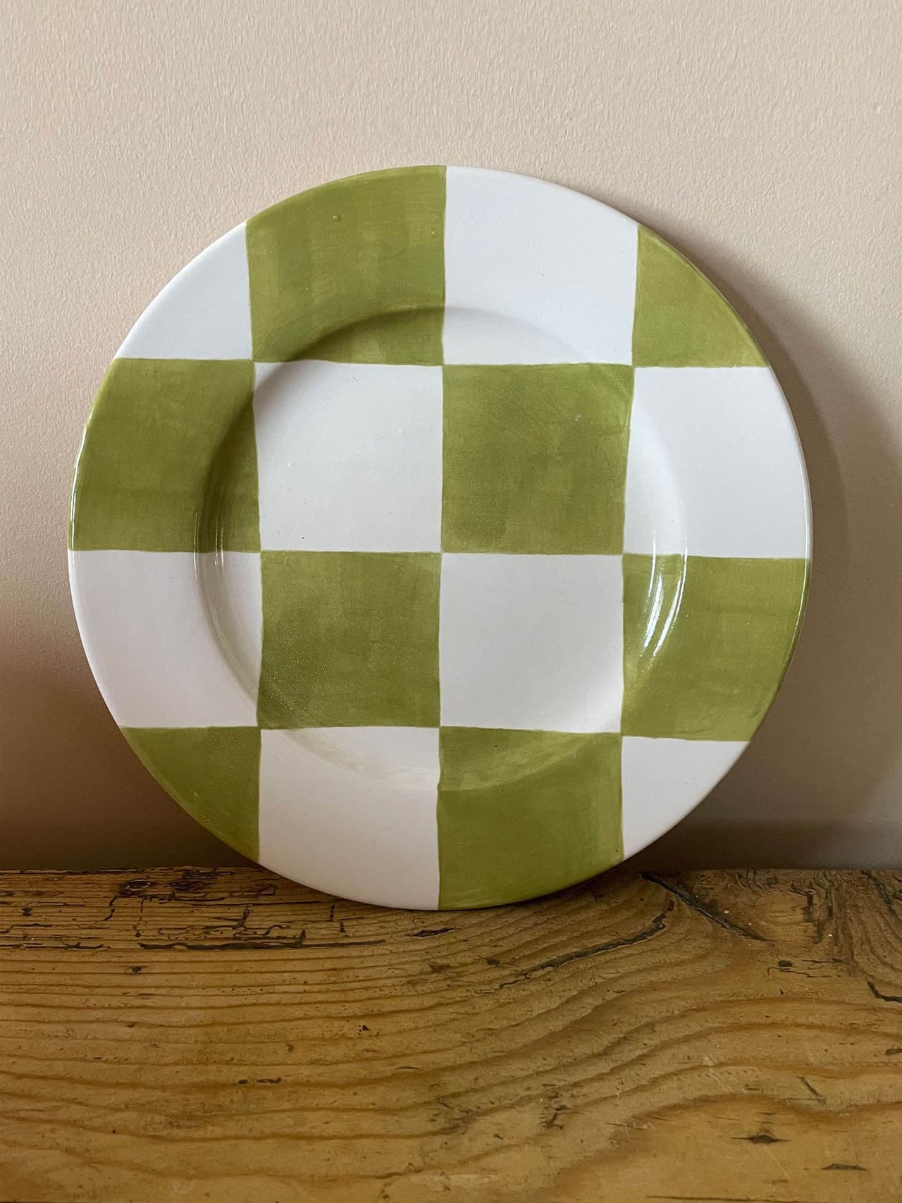 Big checkmate plate, green  Silo Studio    - Collagerie