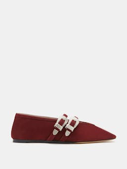 Oxblood suede ballet Claudia slippers Footwear Le Monde Beryl    - Collagerie