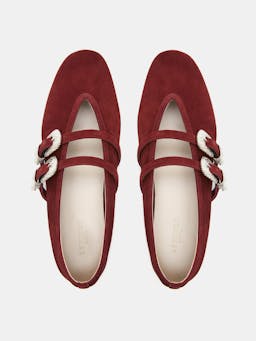 Oxblood suede ballet Claudia slippers Footwear Le Monde Beryl    - Collagerie