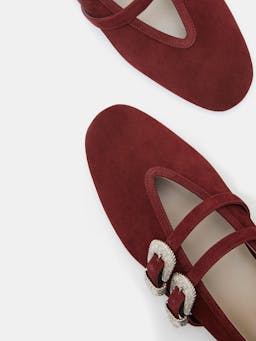 Oxblood suede ballet Claudia slippers Footwear Le Monde Beryl    - Collagerie