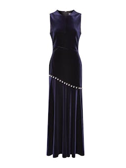 Navy Sole velvet maxi dress DRESS - AW24 Borgo De Nor    - Collagerie