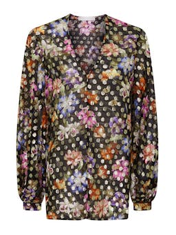 Painterly flower Stellan lamé top TOP - AW24 Borgo De Nor    - Collagerie