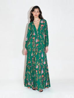 Sierra green Freya crepe maxi dress DRESS - HS24 Borgo De Nor    - Collagerie