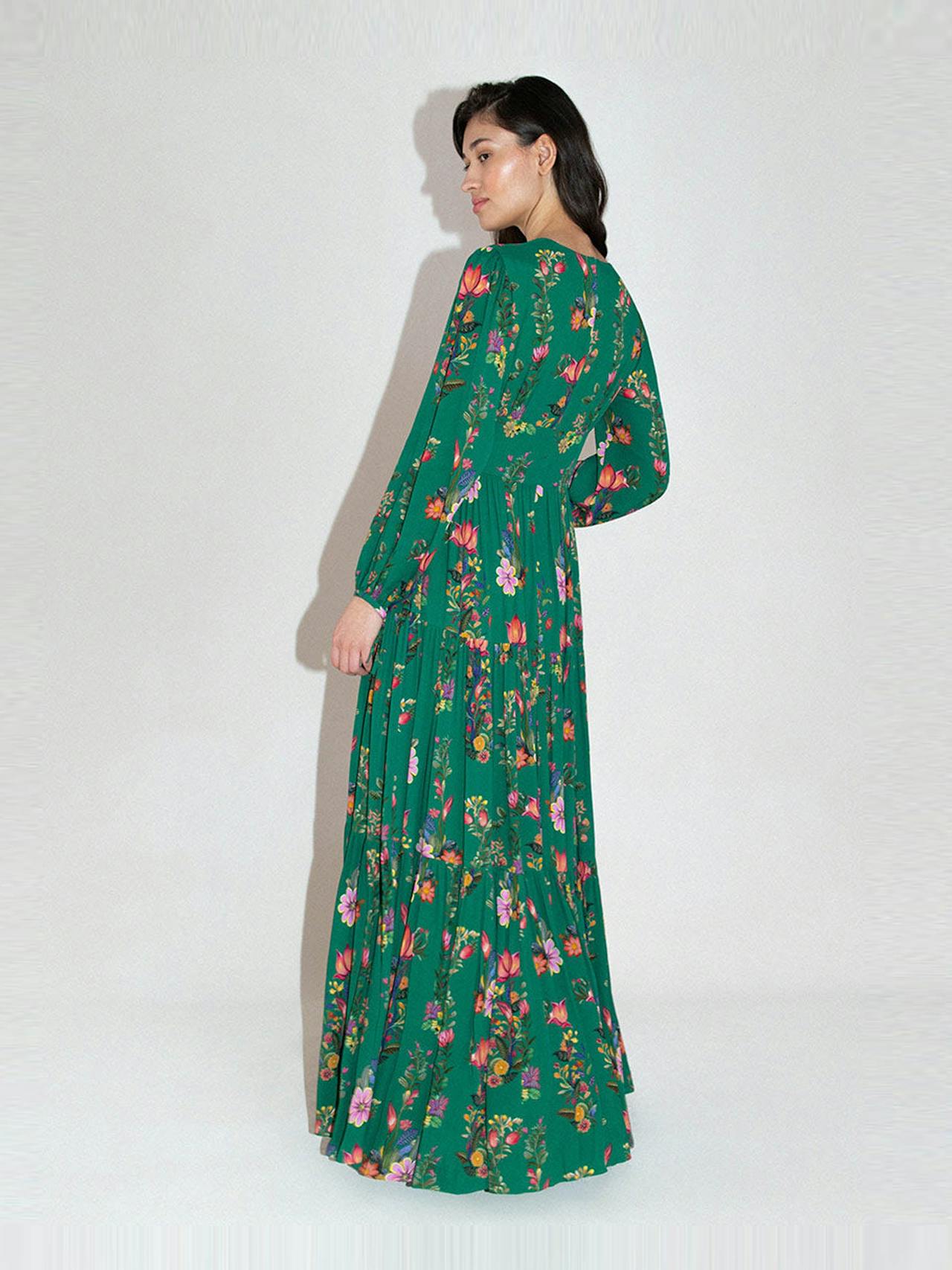 Sierra green Freya crepe maxi dress DRESS - HS24 Borgo De Nor    - Collagerie