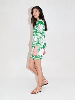 Green and white Stevie burn out mini dress DRESS - HS24 Borgo De Nor    - Collagerie