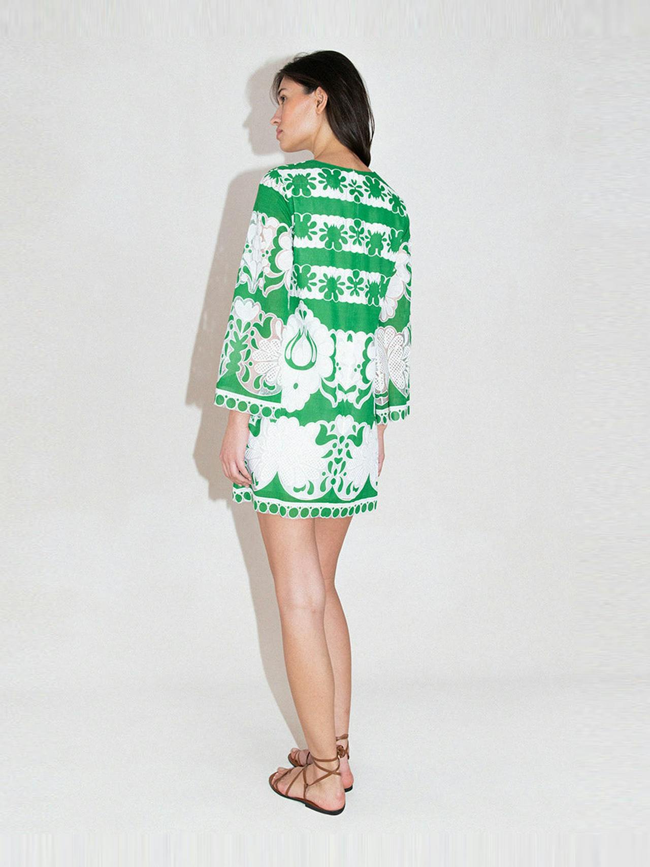 Green and white Stevie burn out mini dress DRESS - HS24 Borgo De Nor    - Collagerie