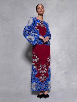 Enchantress blue Capucine crepe midi dress DRESS - AW24 Borgo De Nor    - Collagerie