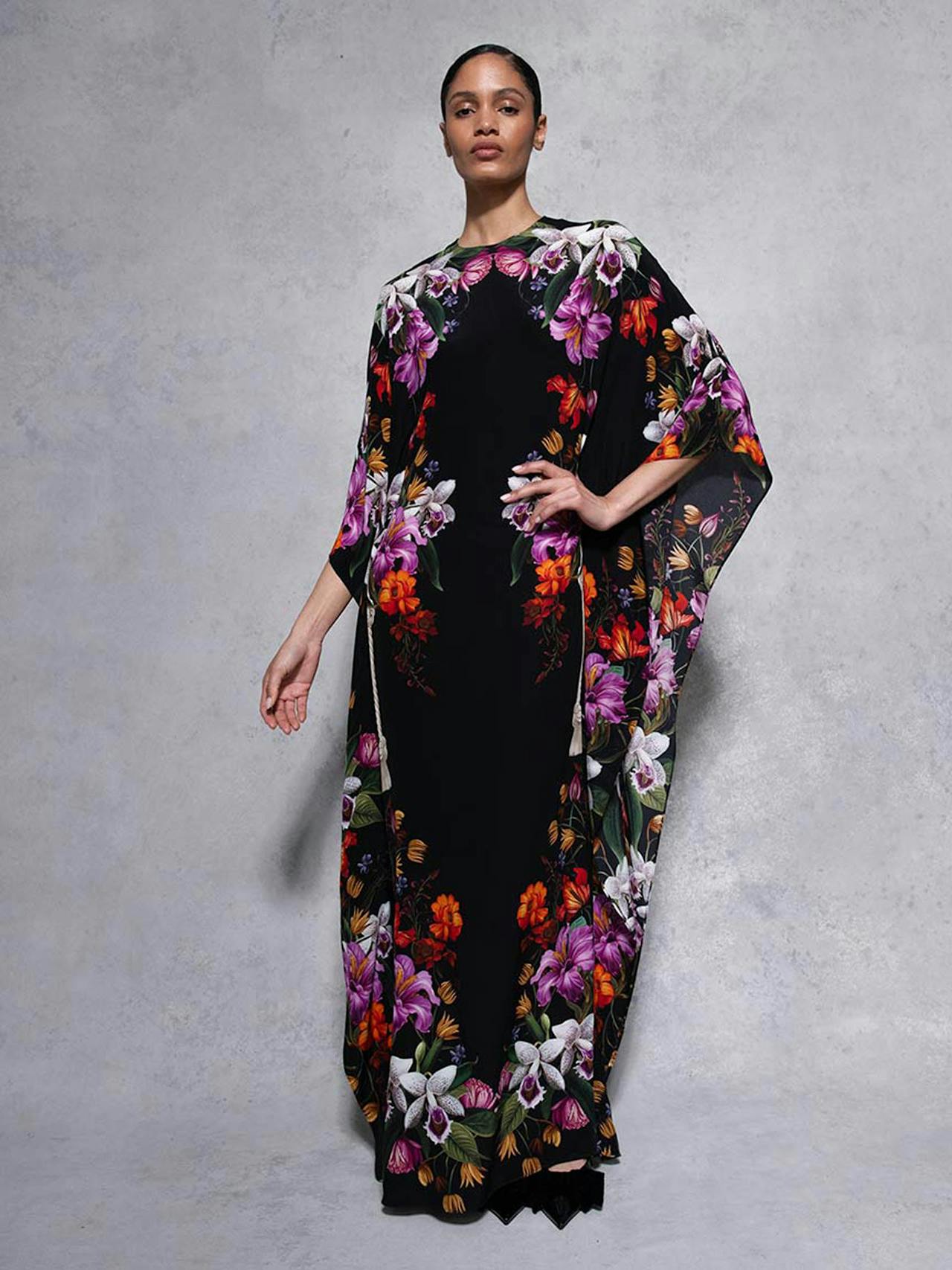 Painterly flower Eloise crepe maxi dress DRESS - AW24 Borgo De Nor    - Collagerie