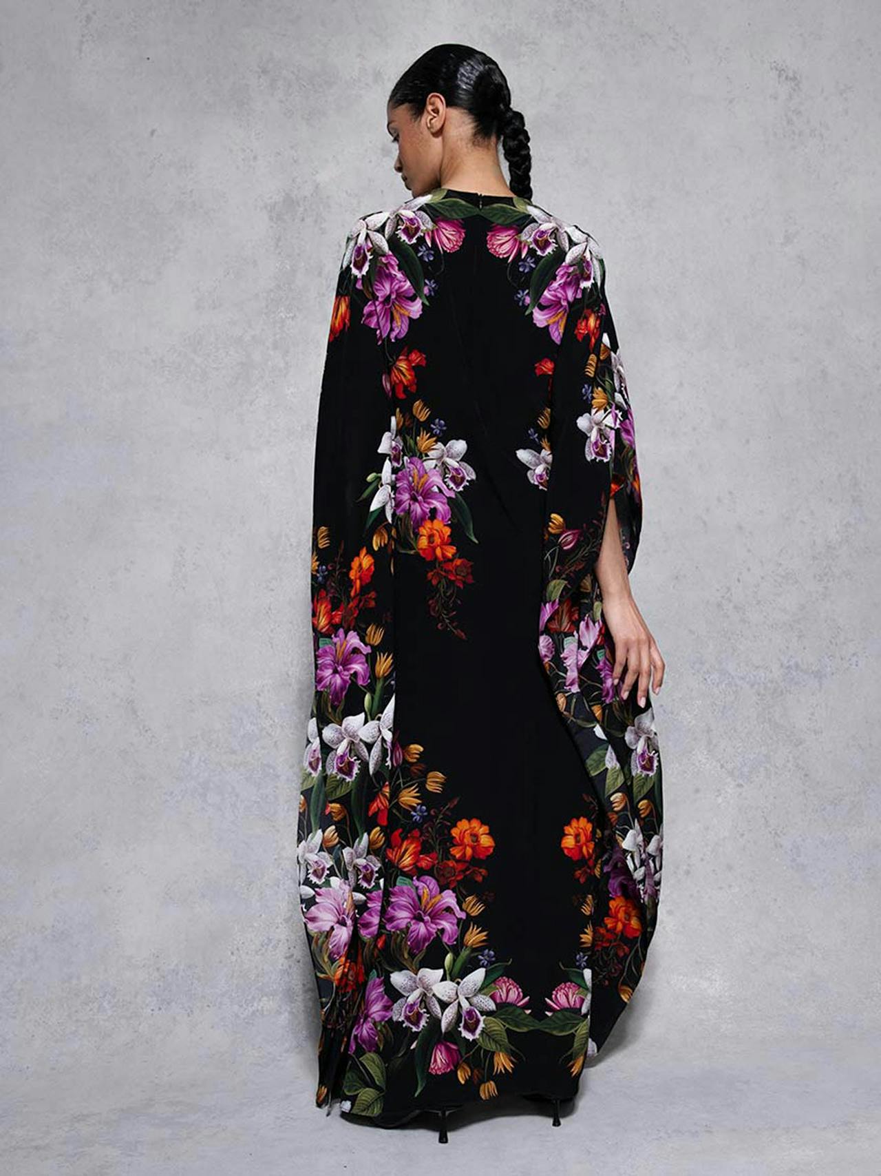 Painterly flower Eloise crepe maxi dress DRESS - AW24 Borgo De Nor    - Collagerie