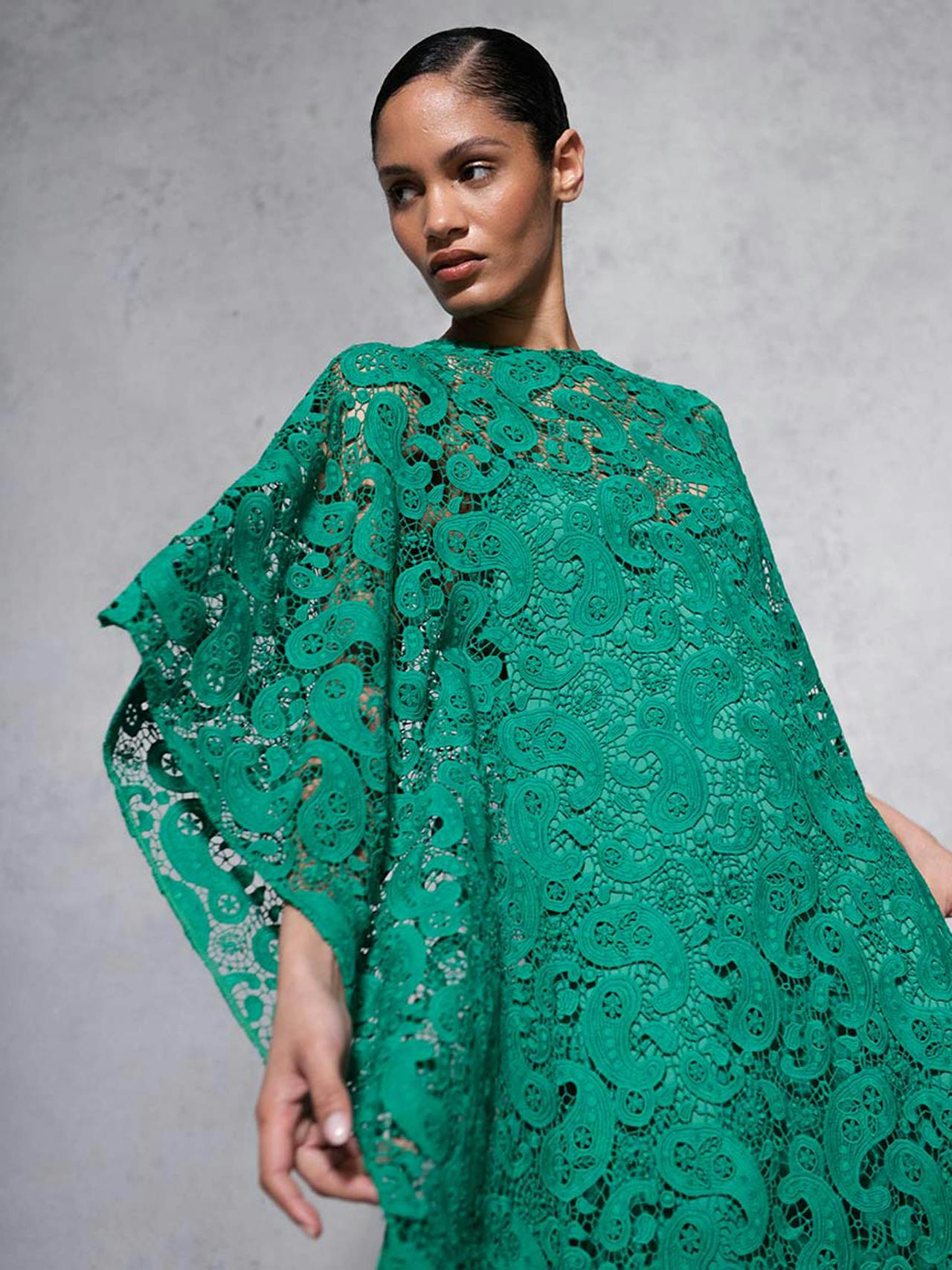 Emerald paisley Eloise lace maxi dress DRESS - AW24 Borgo De Nor    - Collagerie