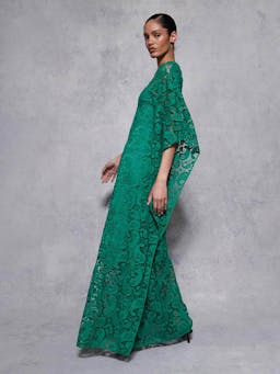 Emerald paisley Eloise lace maxi dress DRESS - AW24 Borgo De Nor    - Collagerie