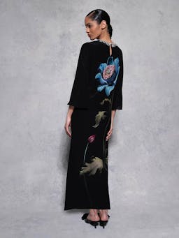 Painterly flower Capucine crepe midi dress DRESS - AW24 Borgo De Nor    - Collagerie