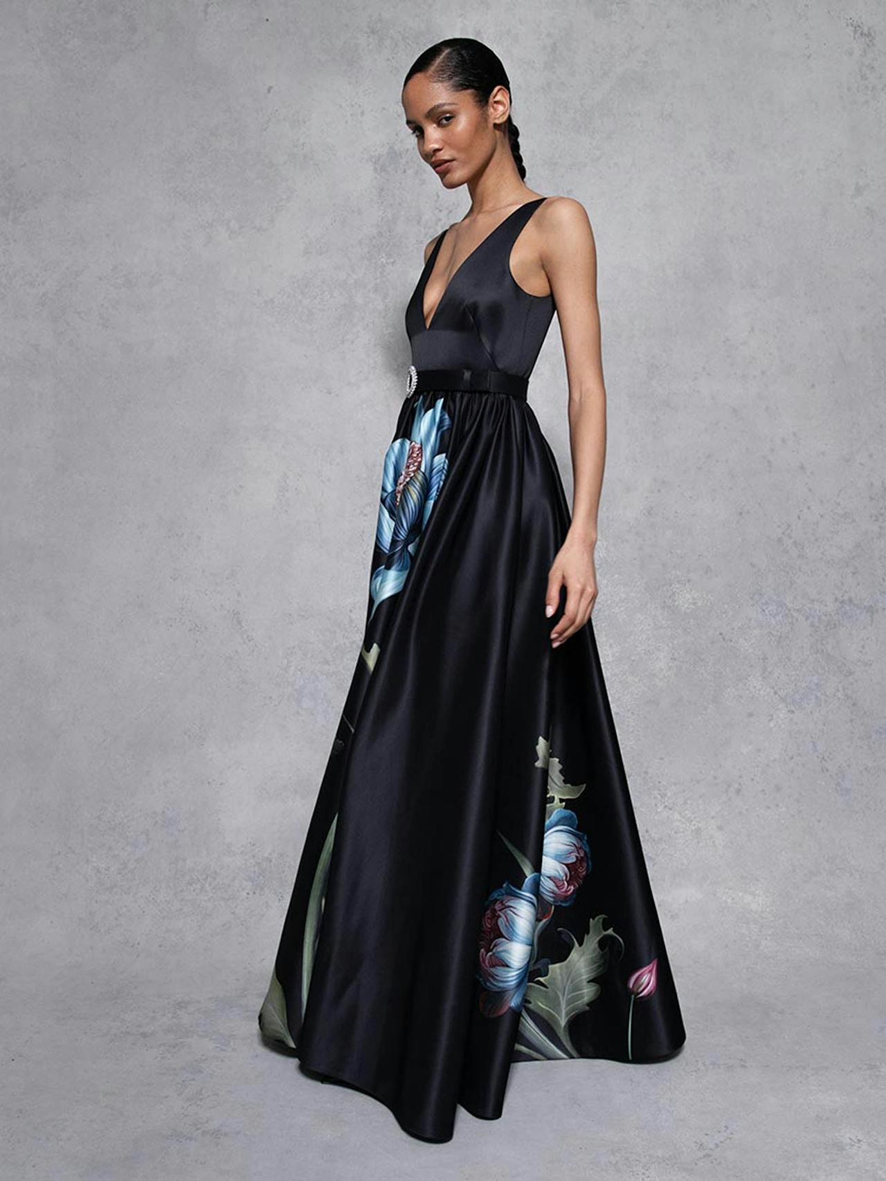 Painterly flower Arabella taffeta gown DRESS - AW24 Borgo De Nor    - Collagerie