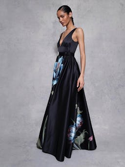 Painterly flower Arabella taffeta gown DRESS - AW24 Borgo De Nor    - Collagerie