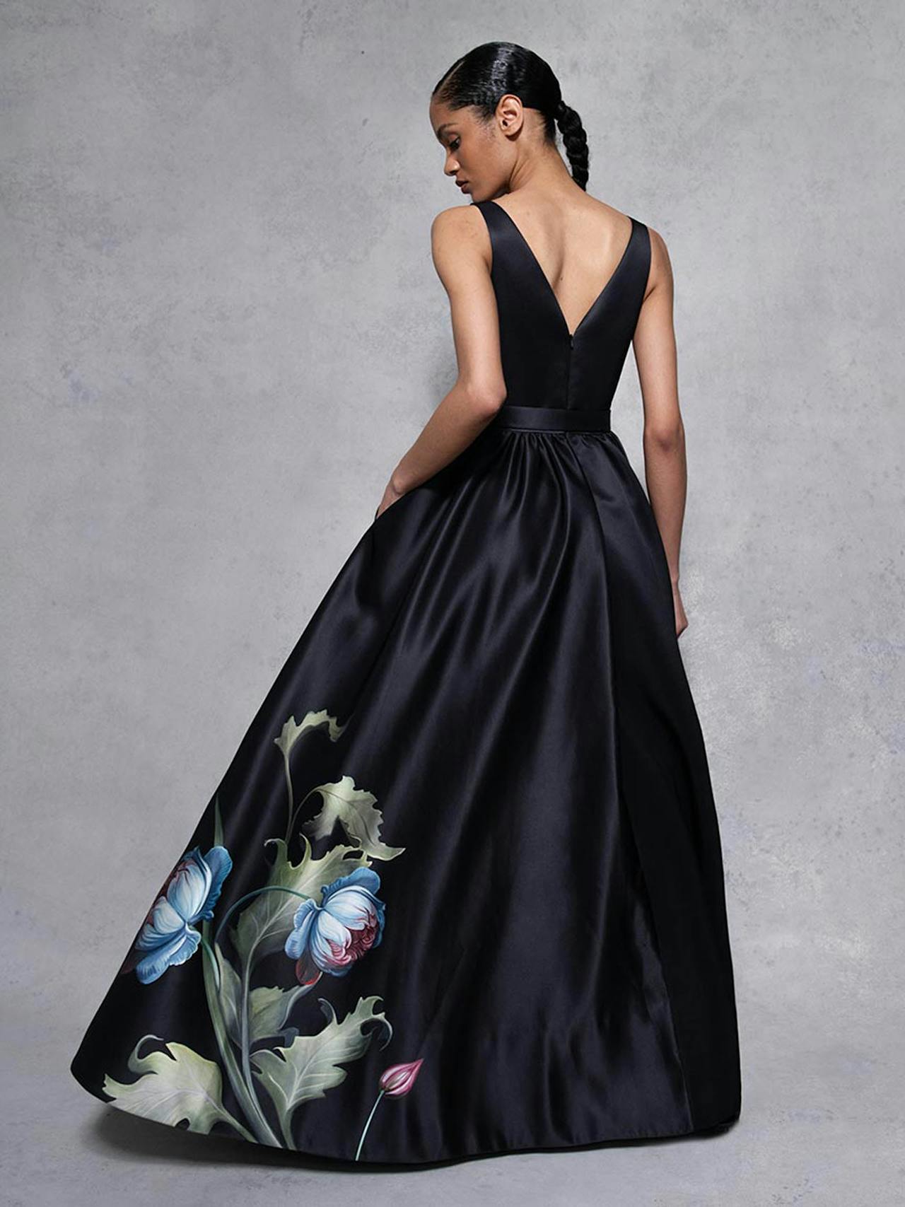 Painterly flower Arabella taffeta gown DRESS - AW24 Borgo De Nor    - Collagerie