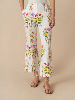 Terrazo flower white Yves pique trousers TROUSER - SS24 Borgo De Nor    - Collagerie