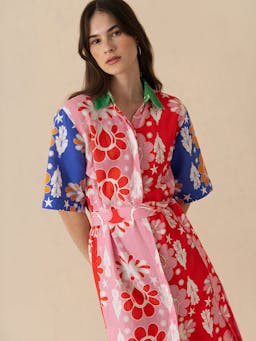 Multicoloured, floral linen Penny maxi dress DRESS - SS24 Borgo De Nor    - Collagerie