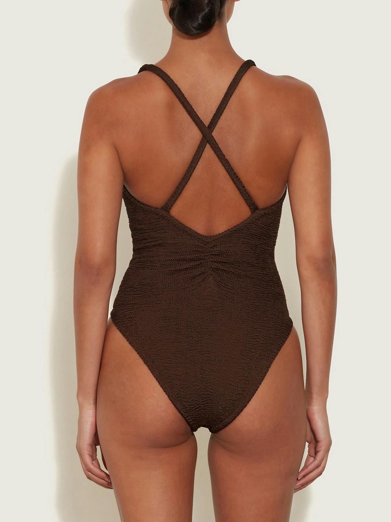 Mattalic chocolate Bette swimsuit Swimsuit Hunza G    - Collagerie