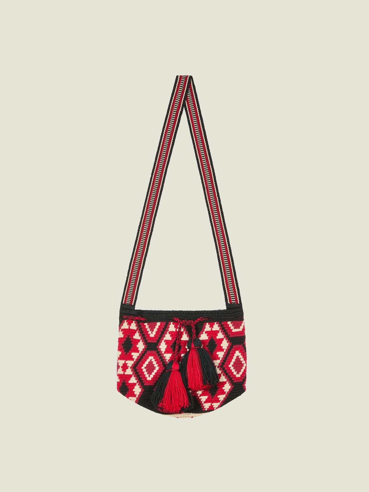 The Colombia Collective x Brora hand woven mini tassel tote bag AW24