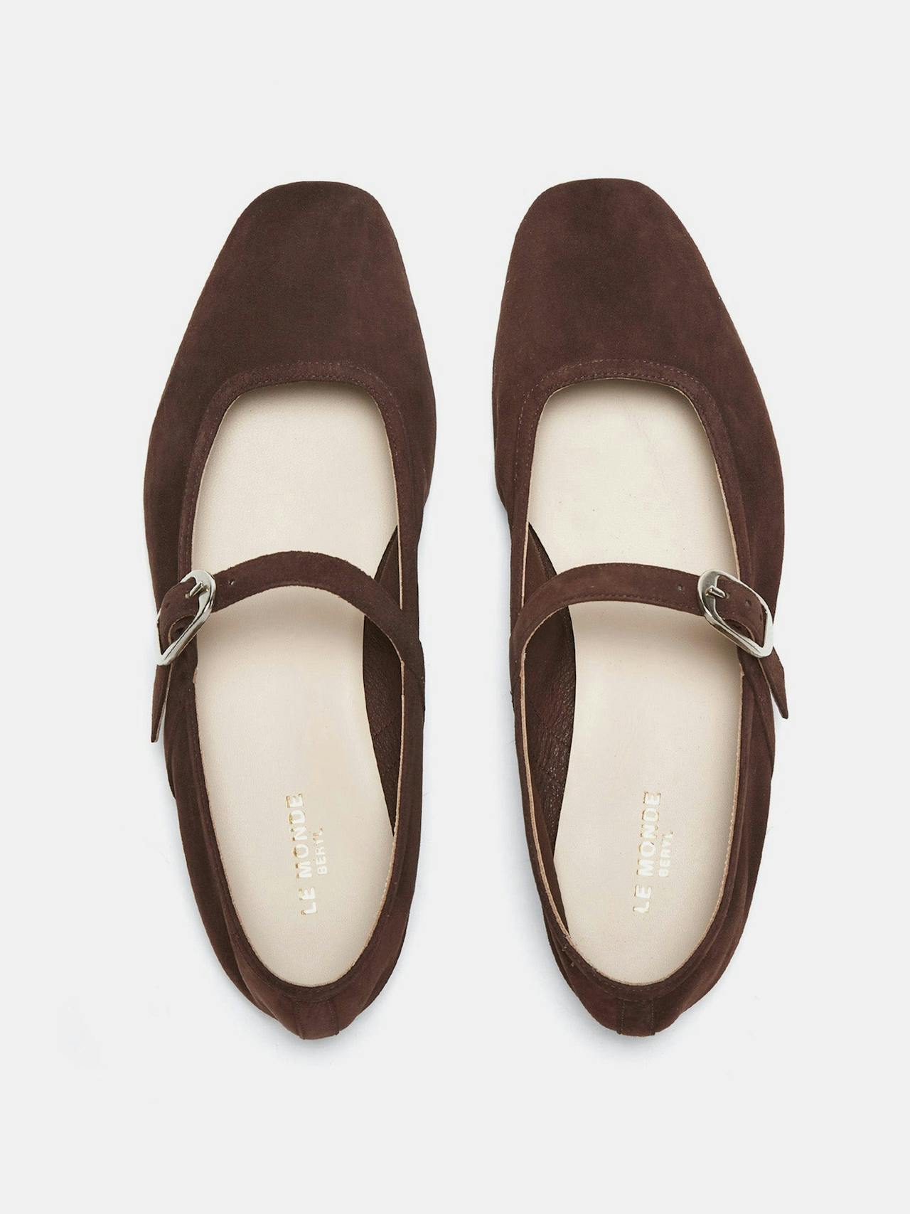 Chocolate suede ballet Mary Jane flats Shoes Le Monde Beryl    - Collagerie