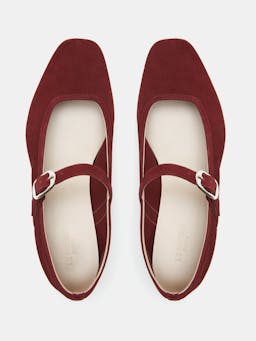 Oxblood suede Mary Jane ballet flats Footwear Le Monde Beryl    - Collagerie