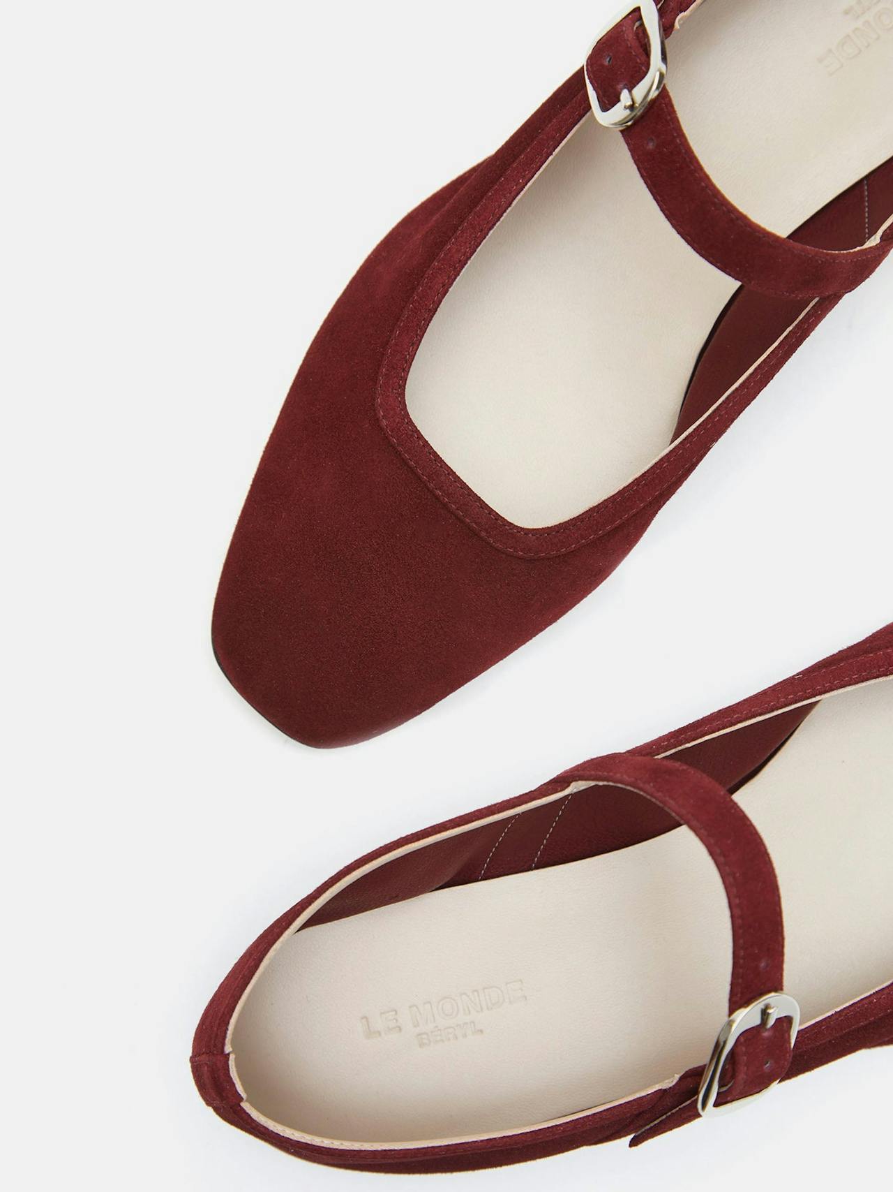 Oxblood suede Mary Jane ballet flats Footwear Le Monde Beryl    - Collagerie