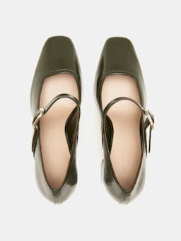 Green patent leather ballet Mary Jane pumps Footwear Le Monde Beryl    - Collagerie