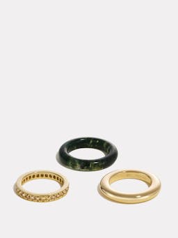 Moss agate Kalahari ring stack Rings By Pariah    - Collagerie