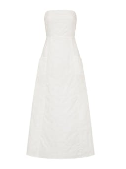 White floral broderie strapless dress Womens Apparel - Dresses Matteau    - Collagerie