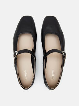 Black leather Mary Jane flats Footwear Le Monde Beryl    - Collagerie