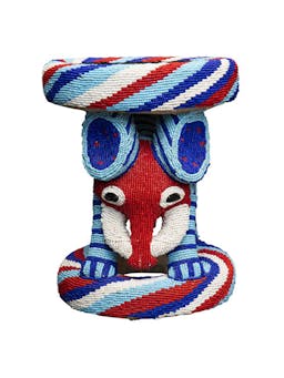 Elephant Bamileke Beaded Stool VII Furniture Dar Leone    - Collagerie