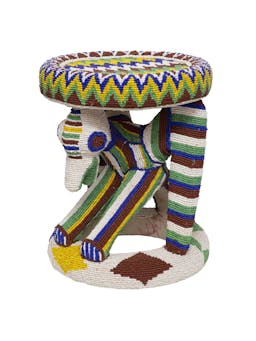 Bamileke Beaded Stool XII Furniture Dar Leone    - Collagerie