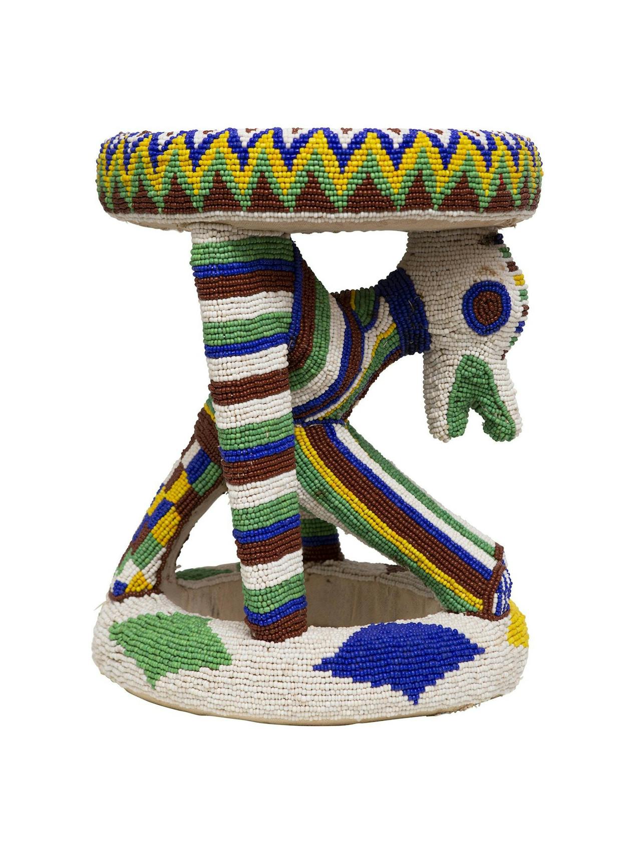 Bamileke Beaded Stool XII Furniture Dar Leone    - Collagerie