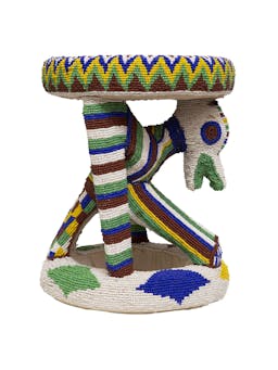 Bamileke Beaded Stool XII Furniture Dar Leone    - Collagerie