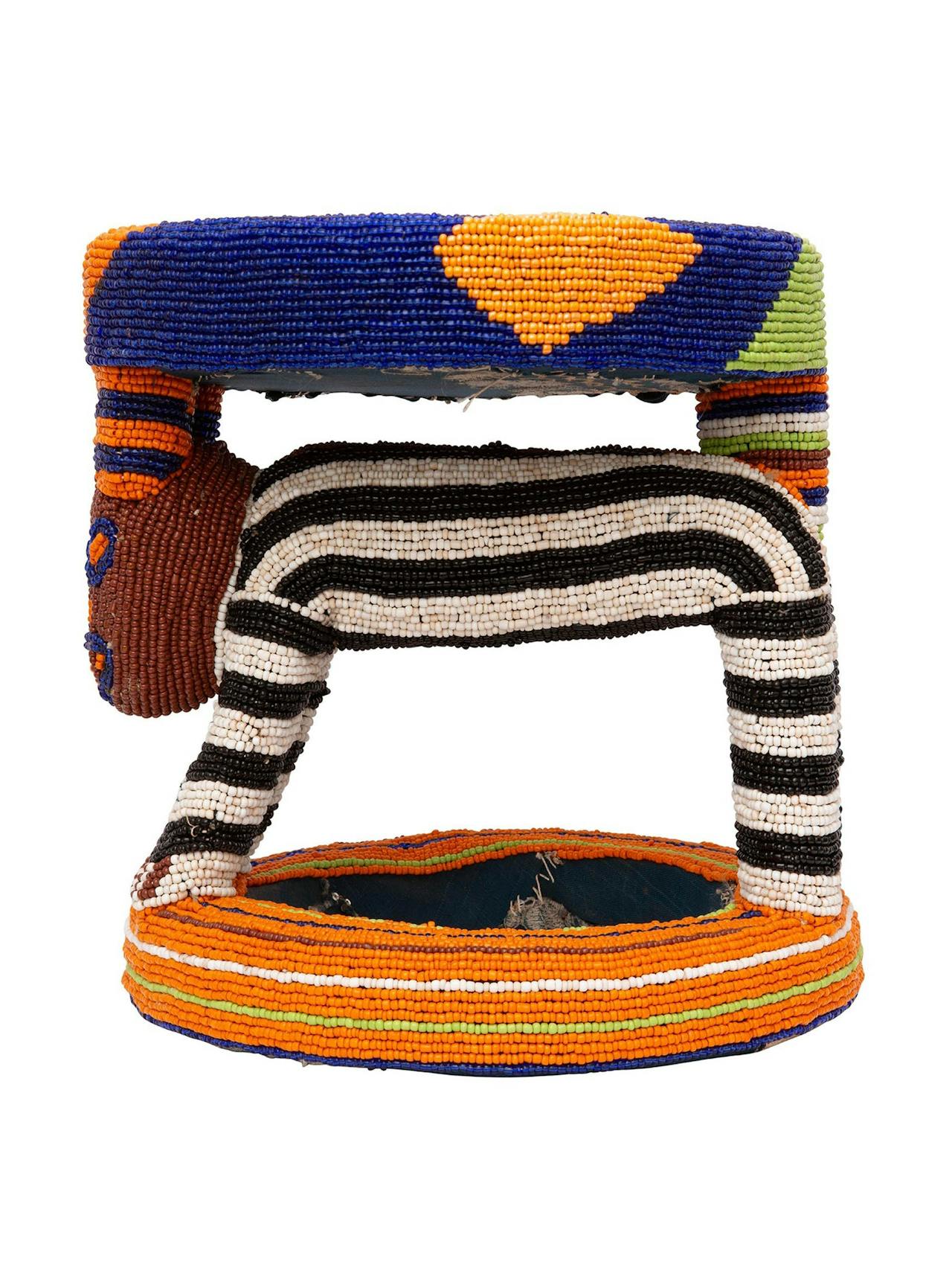 Bamileke Beaded Stool XIV Furniture Dar Leone    - Collagerie