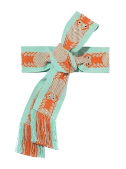 Hand woven wide aqua and orange belt Accesories Pippa Holt    - Collagerie