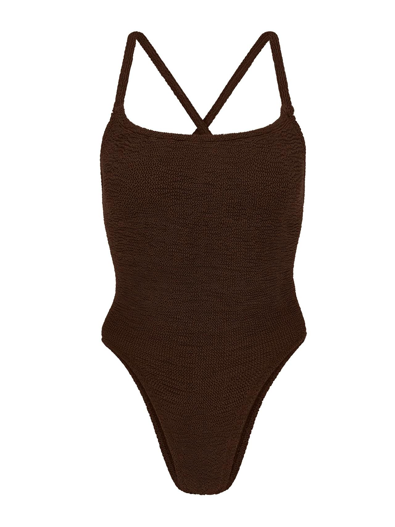 Mattalic chocolate Bette swimsuit
