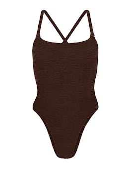 Mattalic chocolate Bette swimsuit Swimsuit Hunza G    - Collagerie