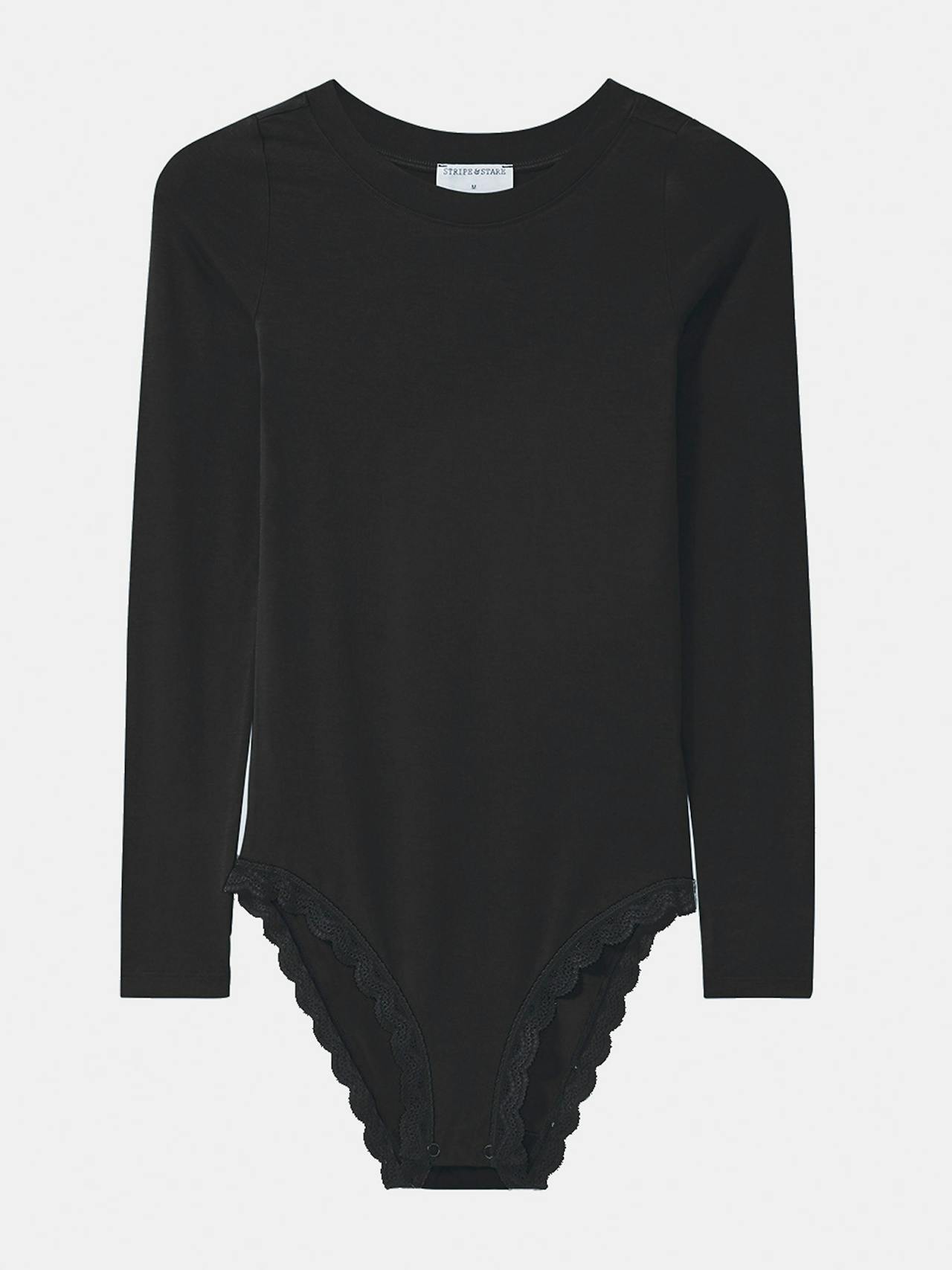 Black long sleeved bodysuit