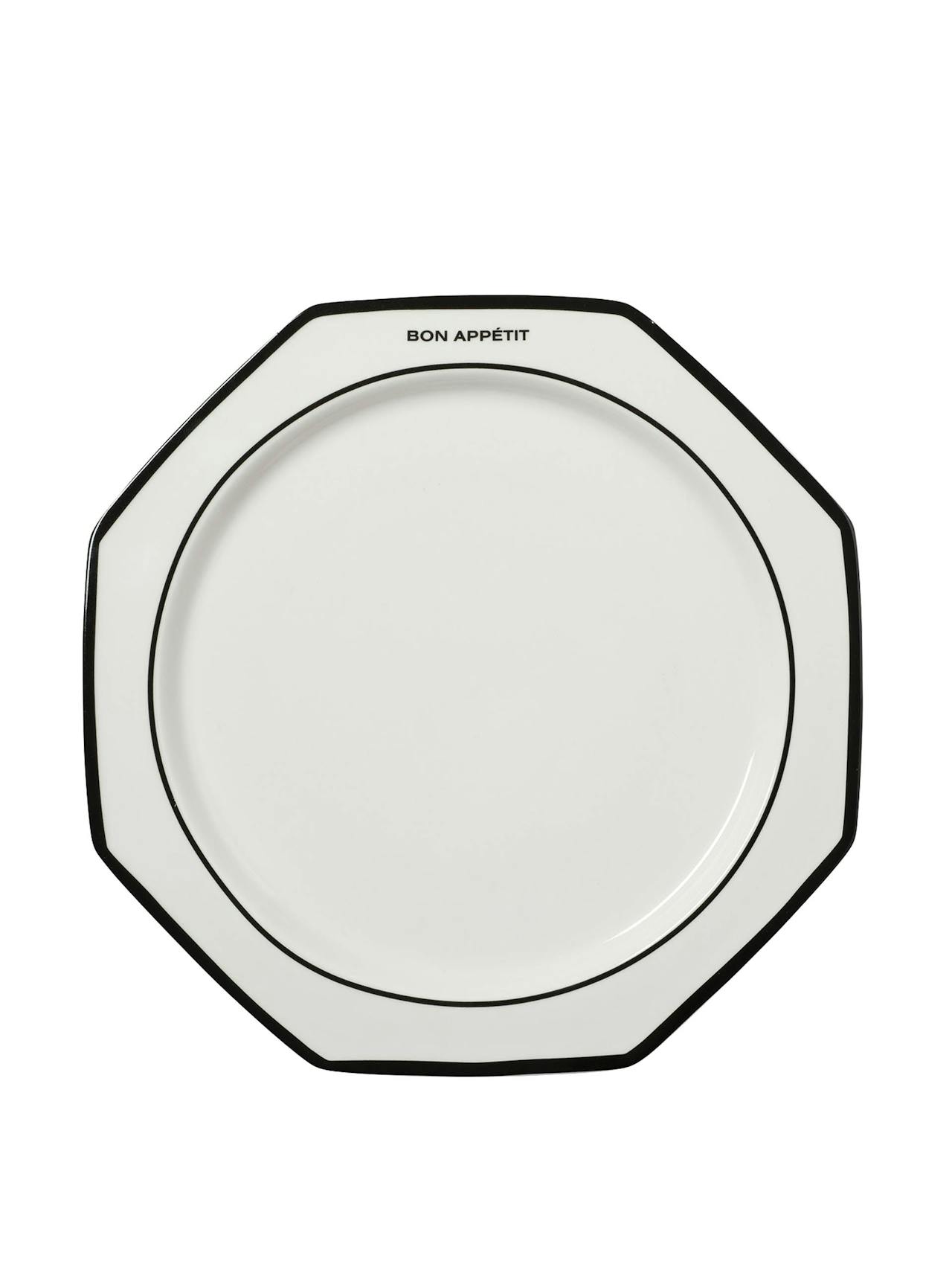 Black bon appetit octagonal plate set