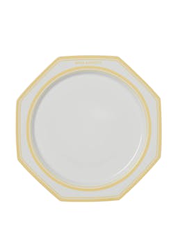 Yellow Bon Appétit octagonal plate  In the Roundhouse    - Collagerie