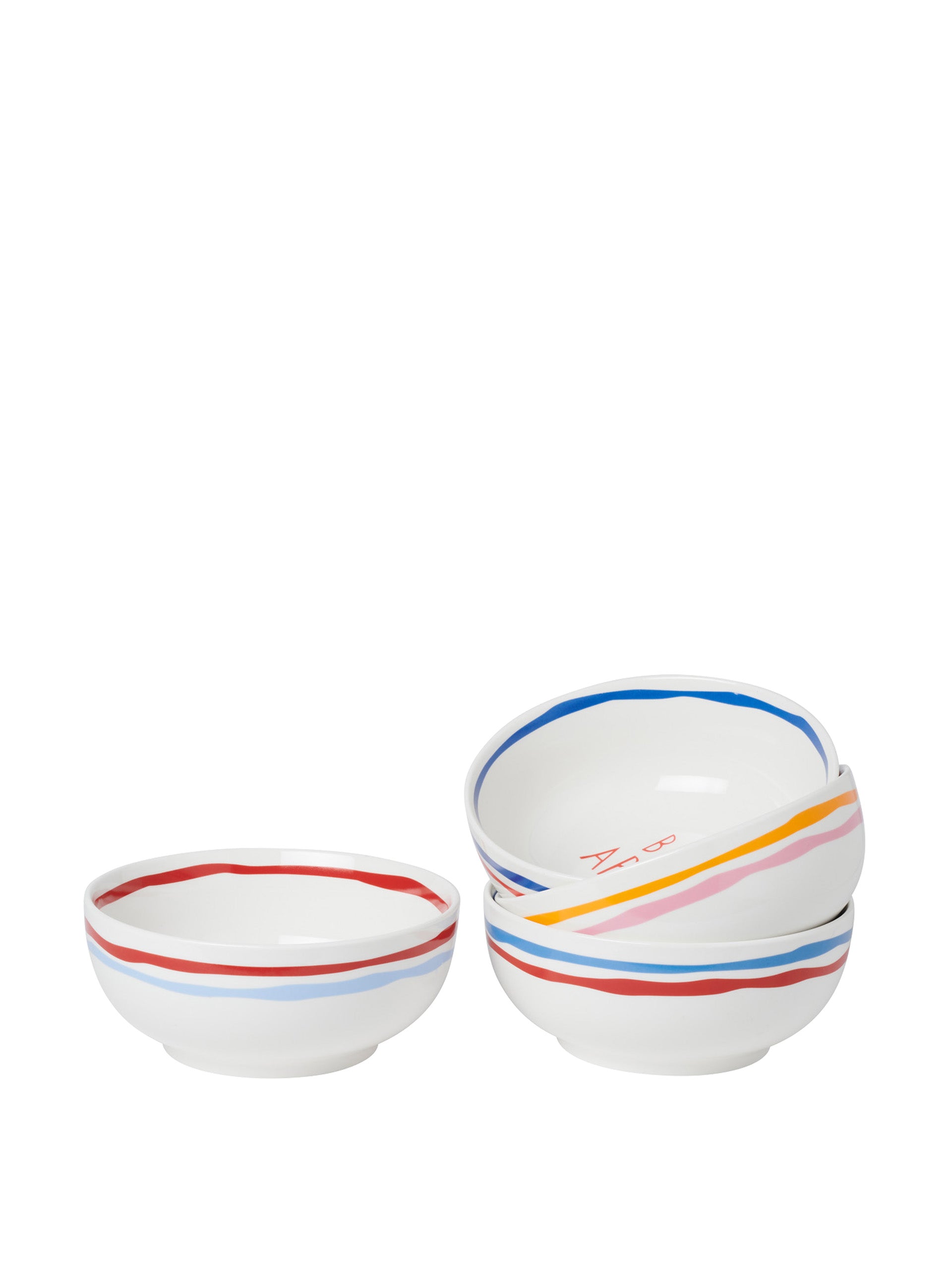 Red italian bowls, set of 4  In The Roundhouse    - Collagerie