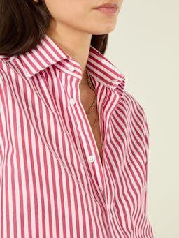 The Boyfriend: Fine poplin, red stripe Shirts With Nothing Underneath    - Collagerie