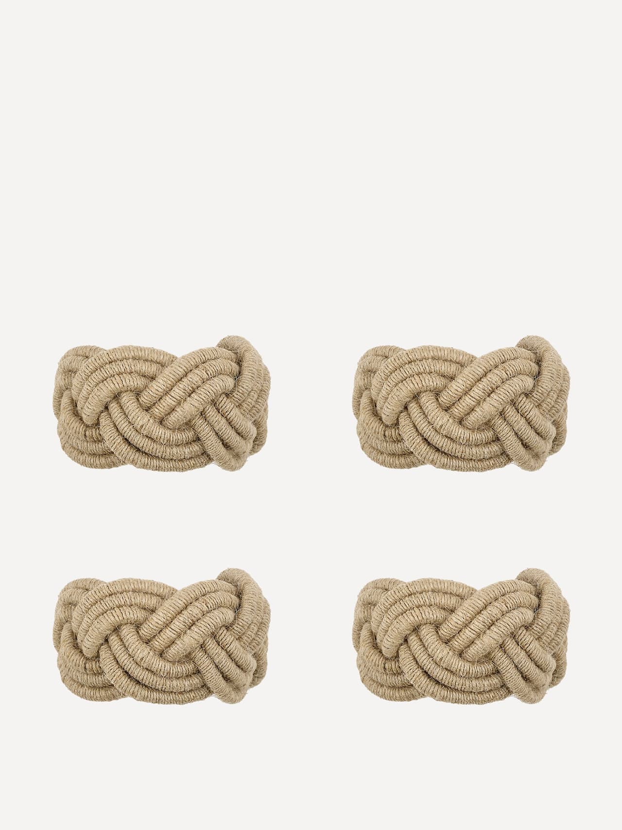 Braided rope napkin rings, set of 4