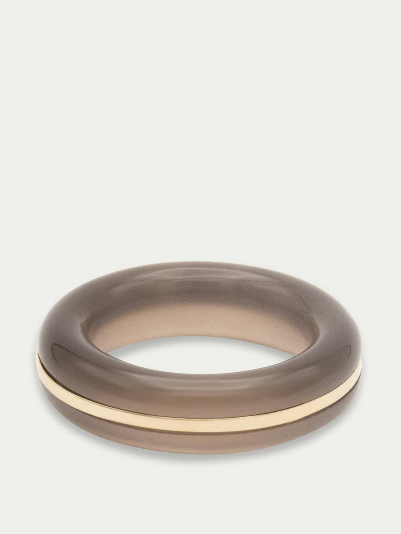Essential gem grey agate stacking ring
