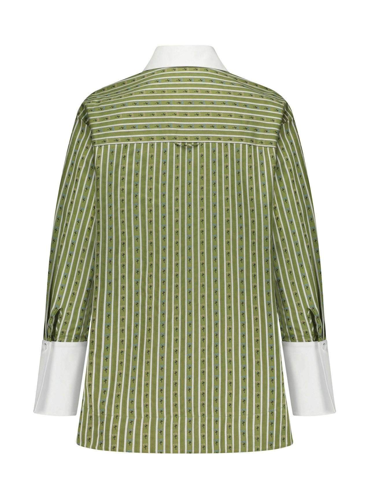 Moss green and white contrast collar shirt Clothing Marina Moscone    - Collagerie