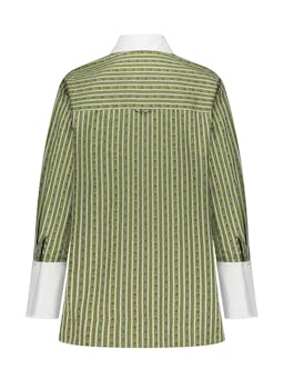 Moss green and white contrast collar shirt Clothing Marina Moscone    - Collagerie