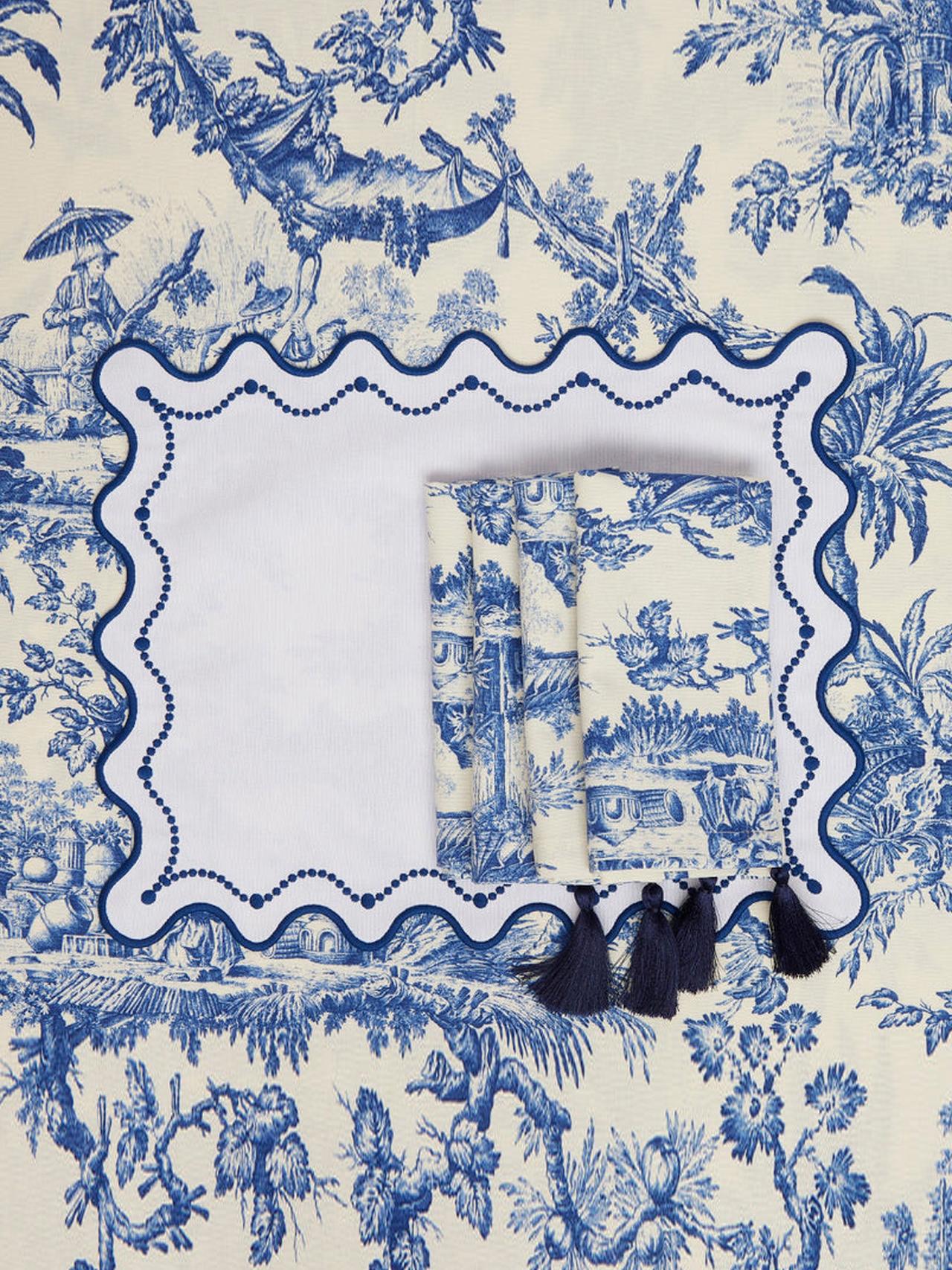 Marni blue embroidered placemats, set of 4 Interiors Maison Margaux    - Collagerie