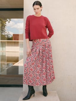 Pink snakeskin print Sienna maxi skirt Skirt Cefinn    - Collagerie